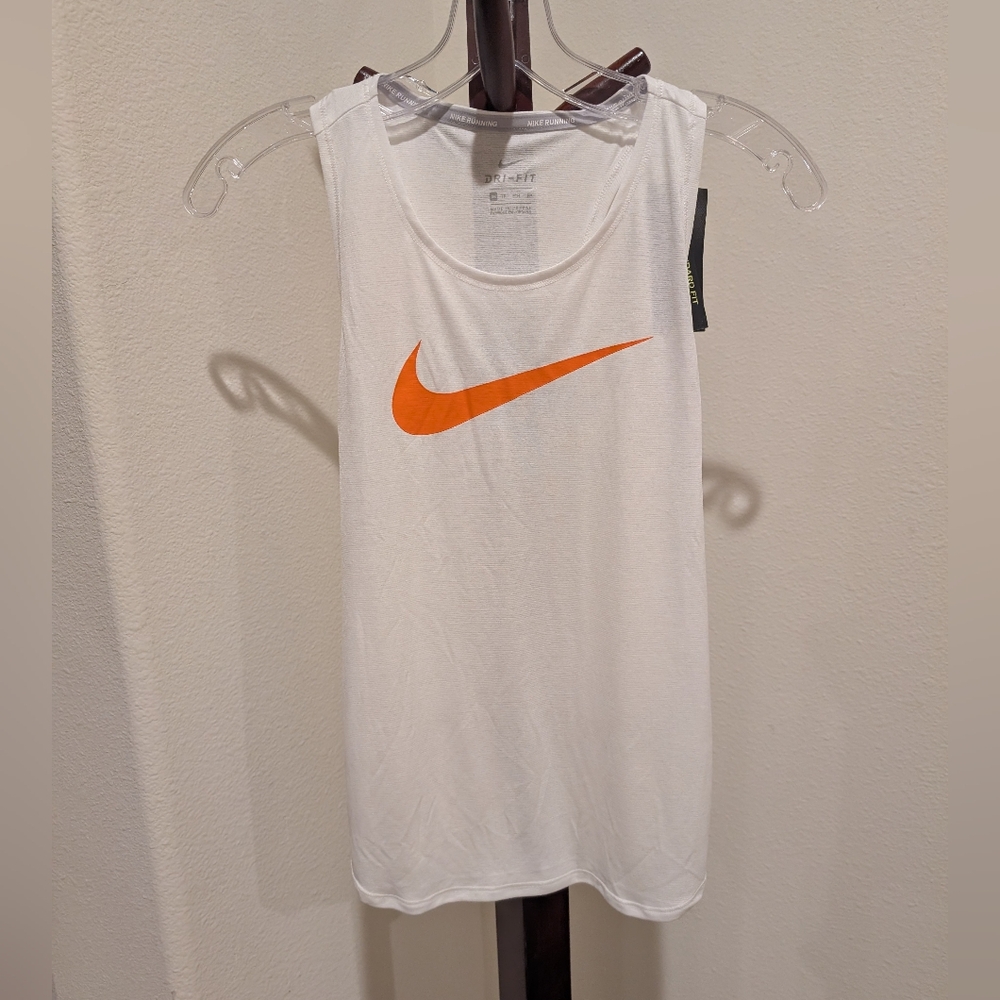Nike Women's White Tank Top with Orange Logo, Size XS - NEW - Picture 8 of 8